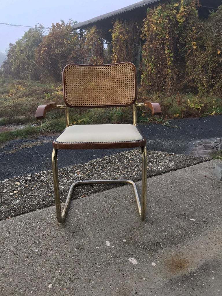 Mid Century Modern Upholstered Cesca Chair Of Marcel Breuer, Italy, 1970 photo furniture