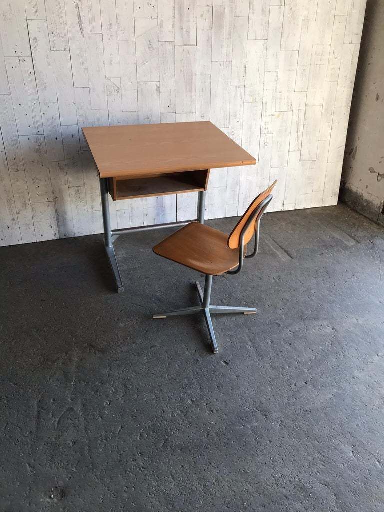 Embru Original 1960s Swiss Made School Bench, Desk, Office Table And Chair photo vintage