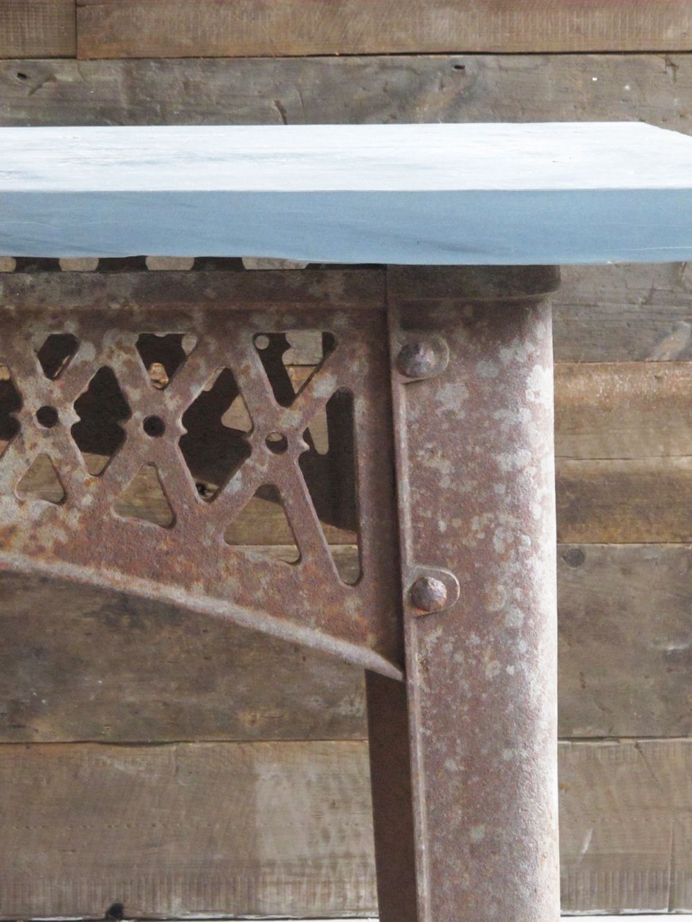 Slate Topped Industrial Table photo furniture