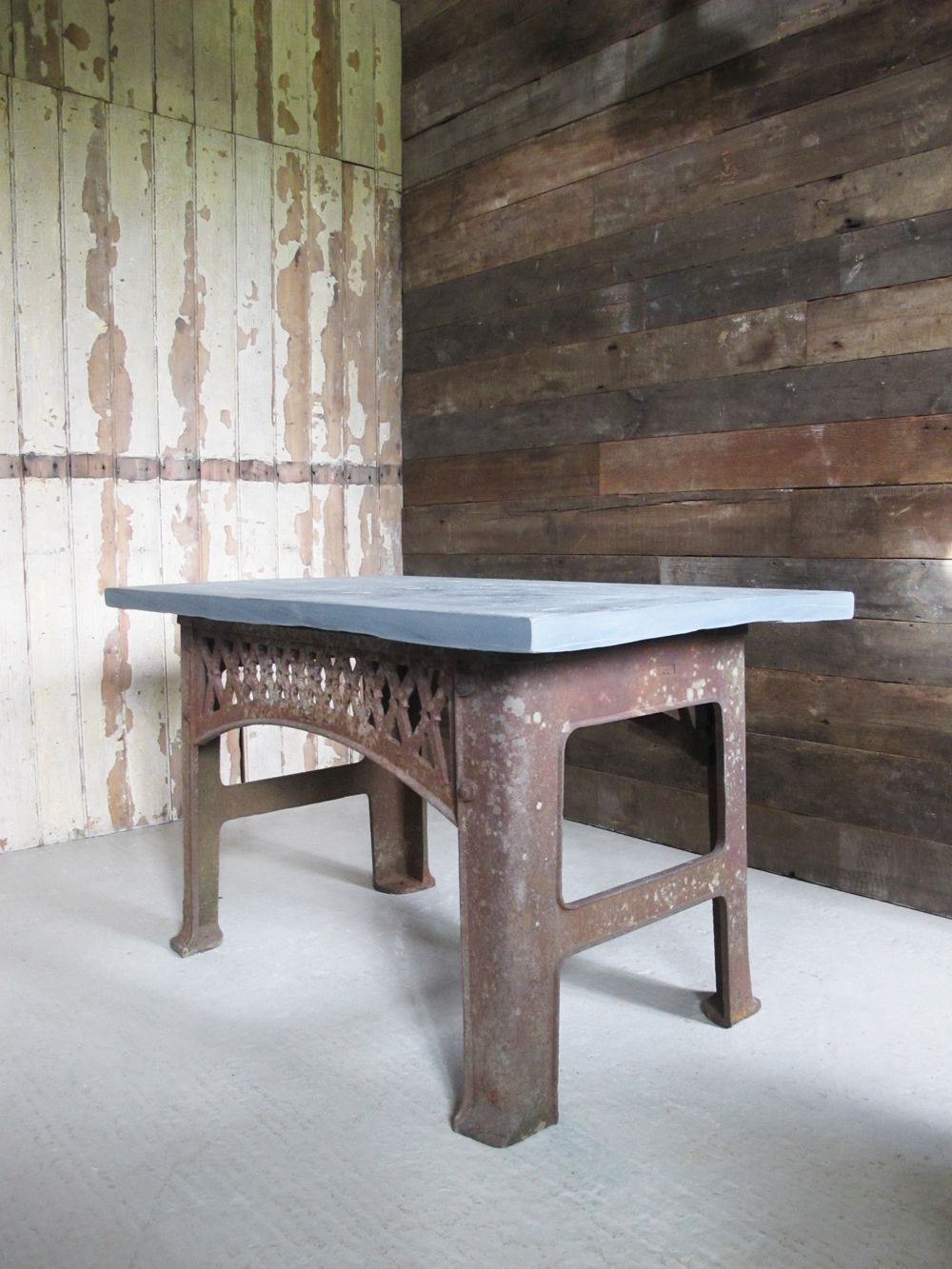 Slate Topped Industrial Table photo for sale