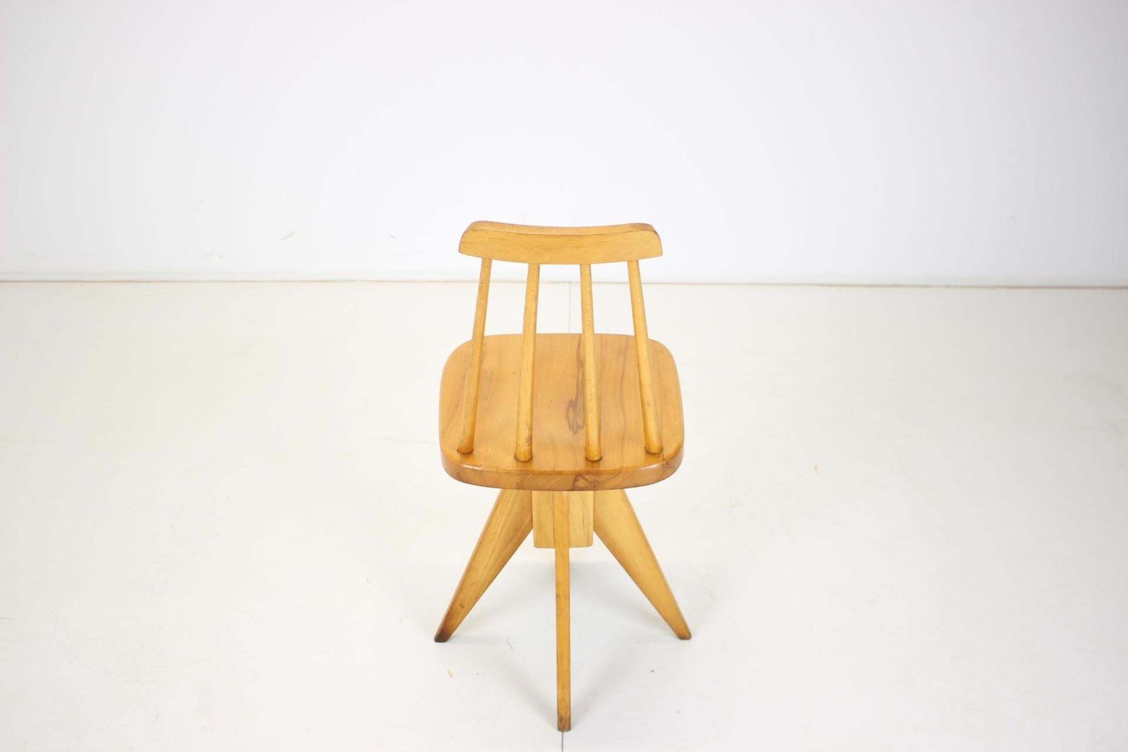 Midcentury Wood Revolving Chair, Czechoslovakia, 1970s photo 382.0