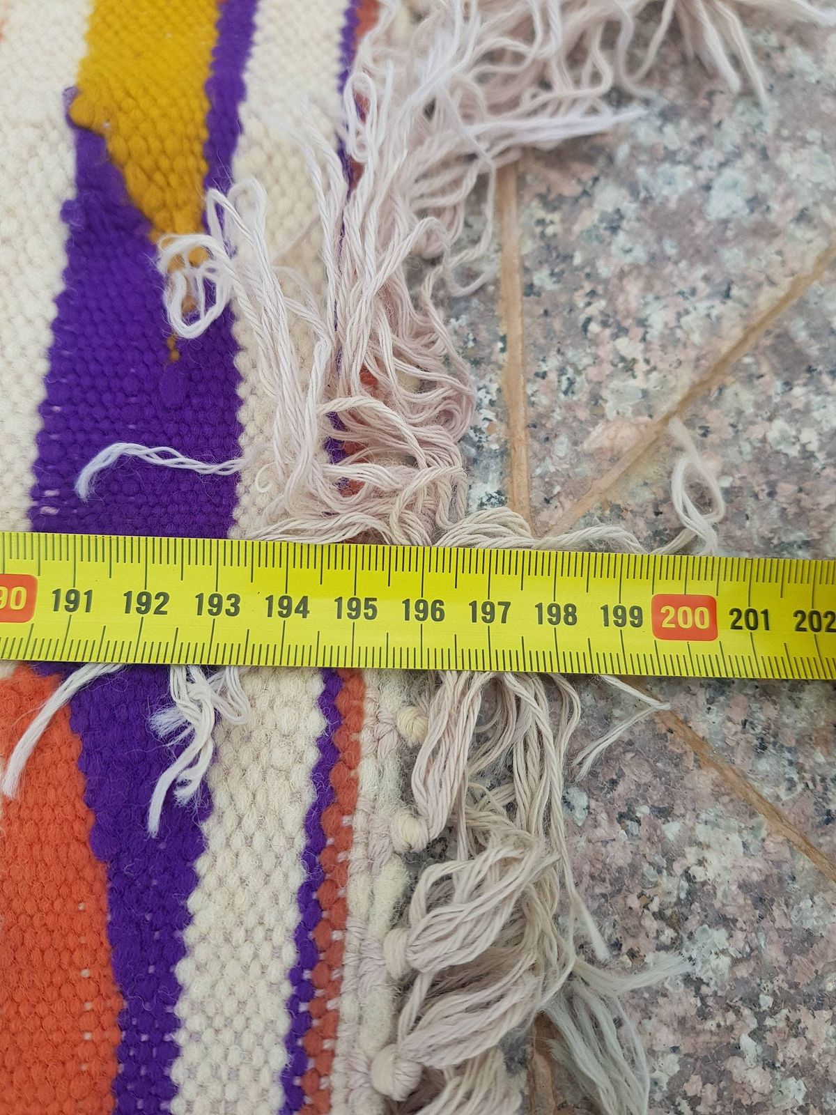 Xl Handmade Striped Vintage Algerian Square Area Rug    Berber Ethnic Carpet 196 X 196cm photo for sale
