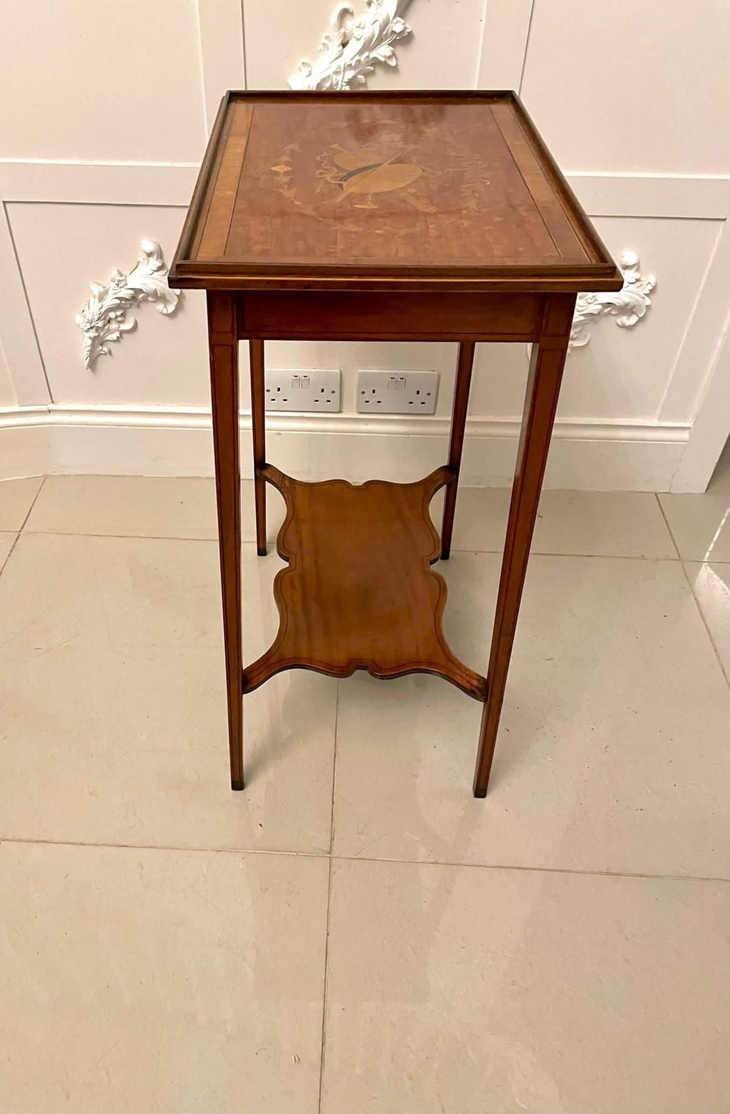 Fine Quality Antique Edwardian Satinwood Inlaid Lamp Table photo Furniture