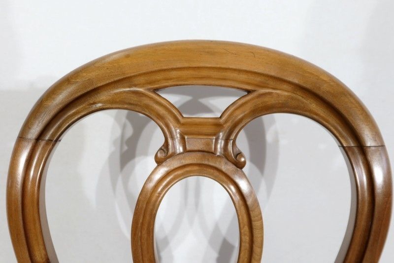 Set Of 5 Solid Walnut Chairs In The Louis XV Style, Napoleon III Period   Mid 19th Century photo vintage