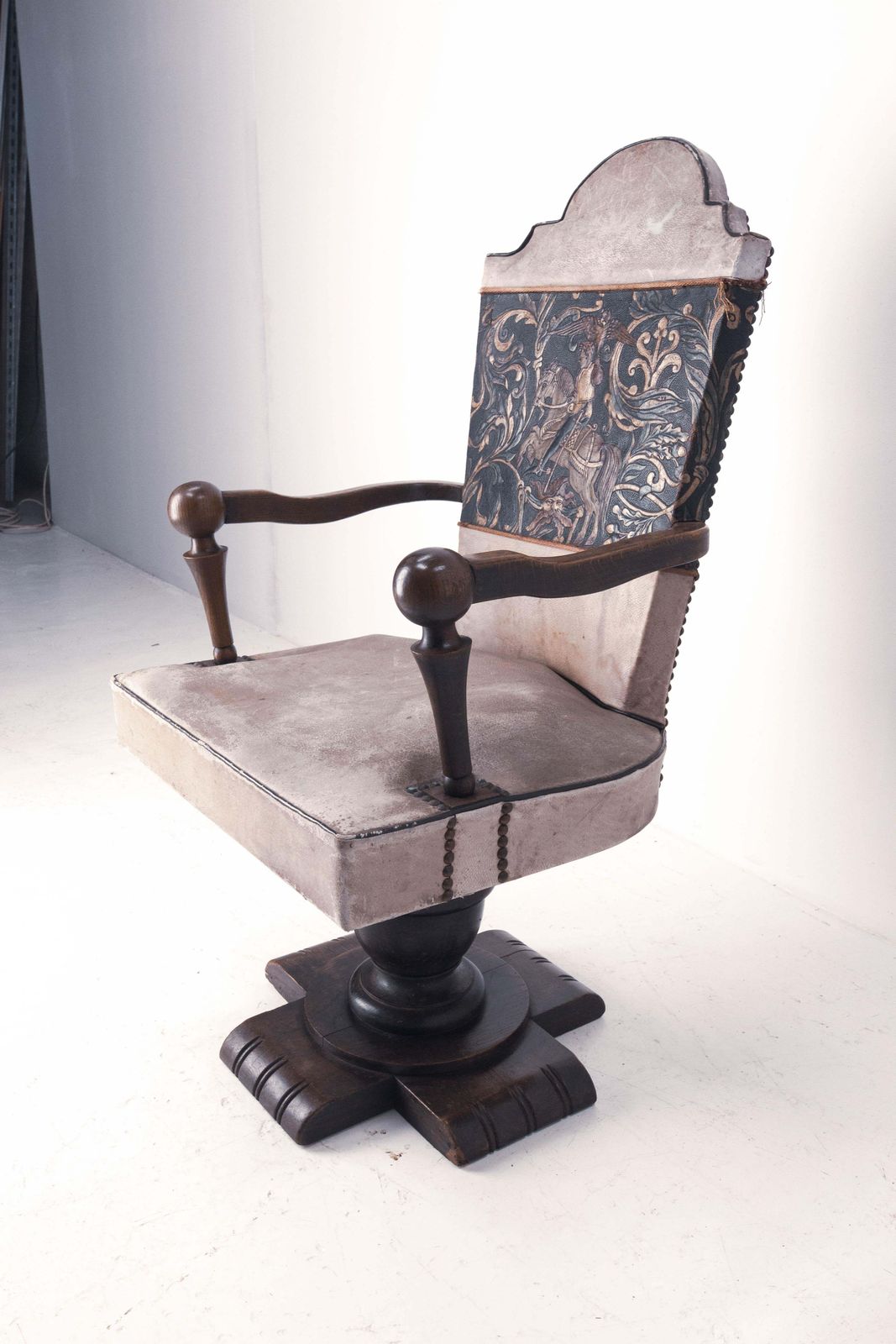 Spanish Mid Century Swivel Armchair Desk Chair Circa 1940 photo for sale