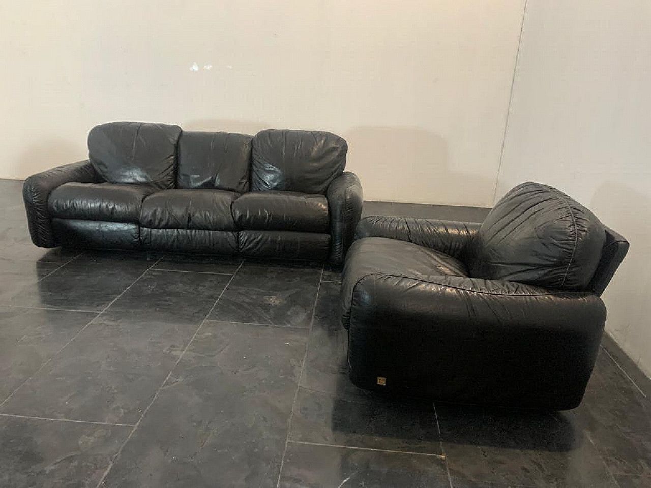 Sofa And Pair Of Armchairs Piumotto By Arrigo Arrighi For Busnelli, 80s photo for sale