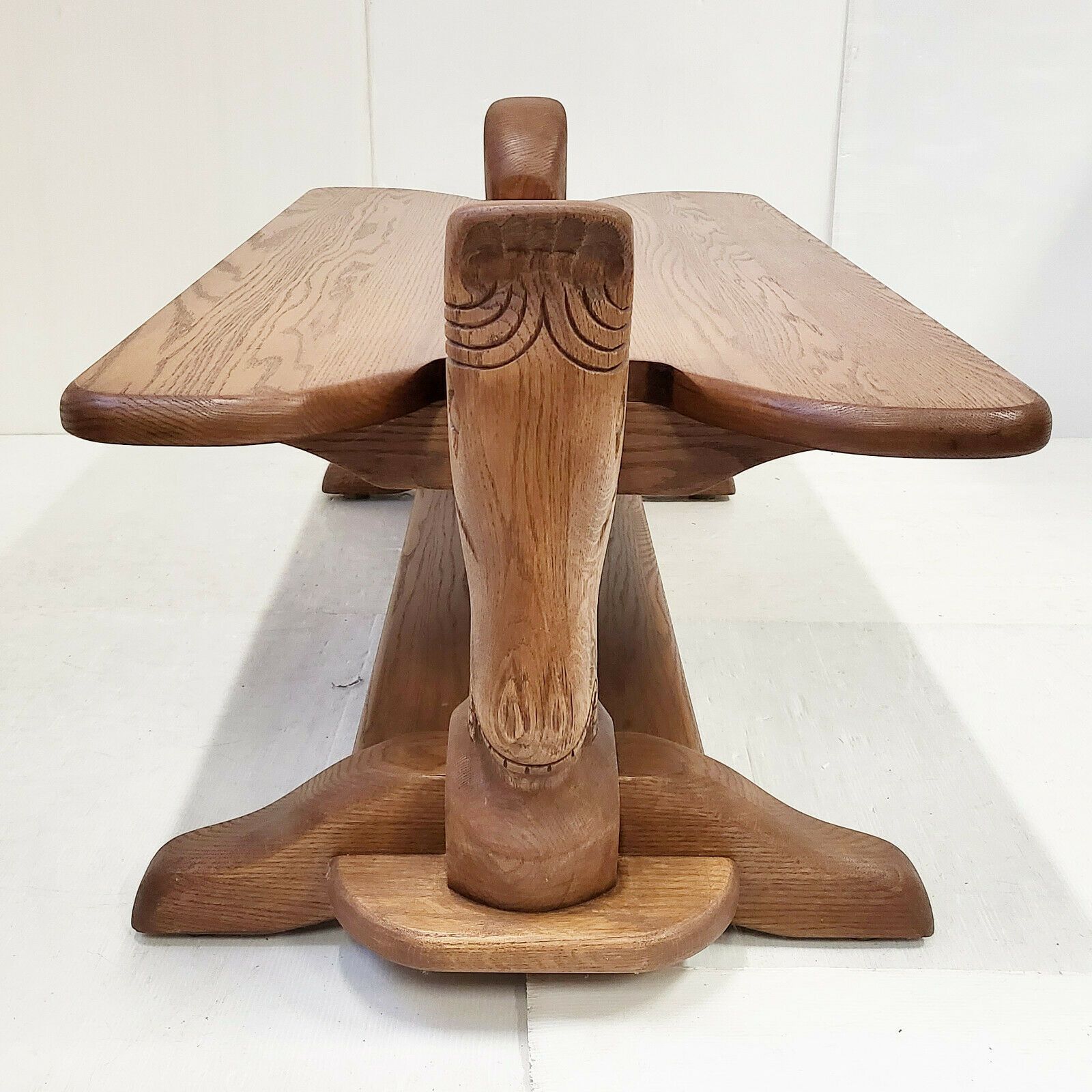 Table Basse Aux Chevaux 1970 Vintage En Chene Massif 70s 1970s Annees 70 photo Furniture