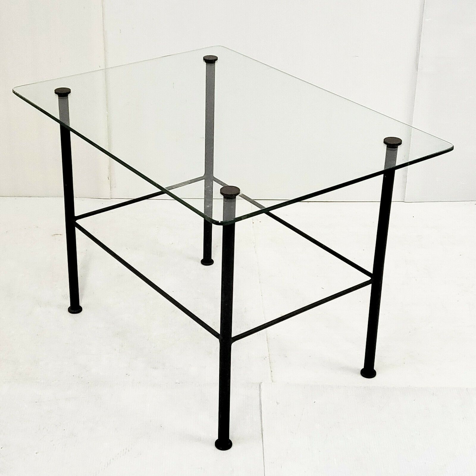 Side Table Coffee Table Vintage 1950 Steel & Glass 50s 1950s Rockabilly