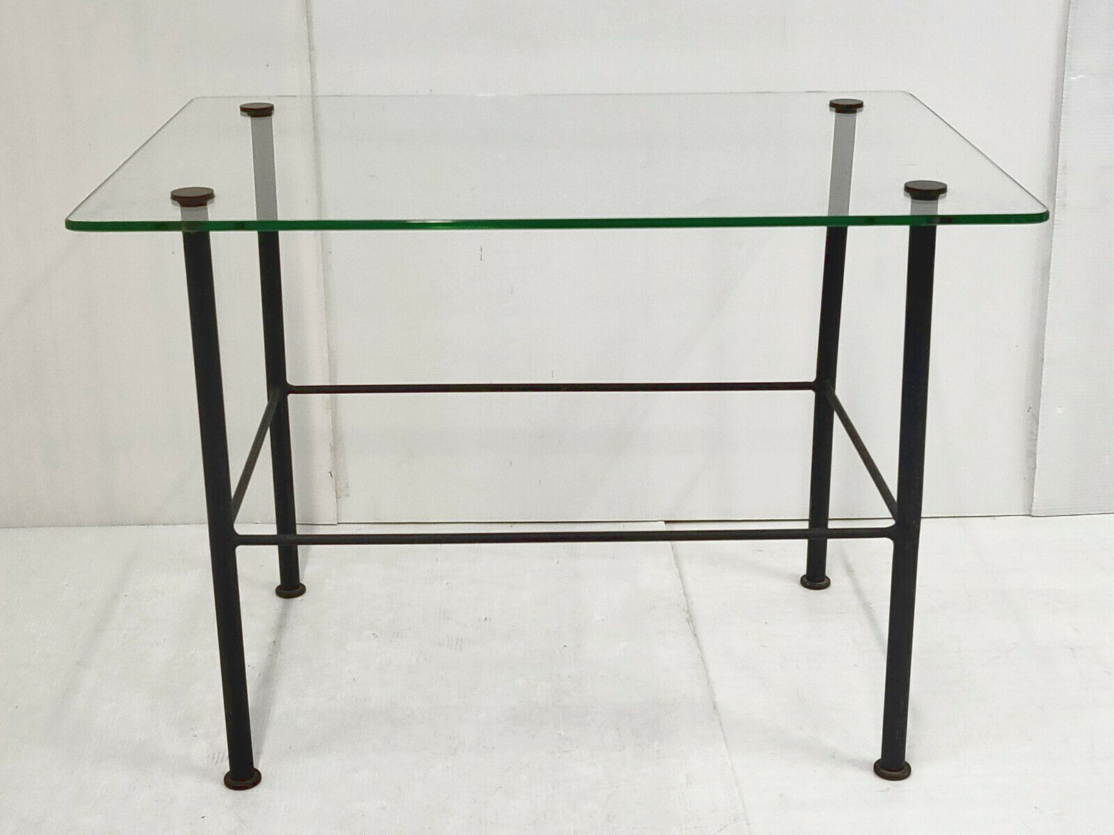 Side Table Coffee Table Vintage 1950 Steel & Glass 50s 1950s Rockabilly photo vinterior