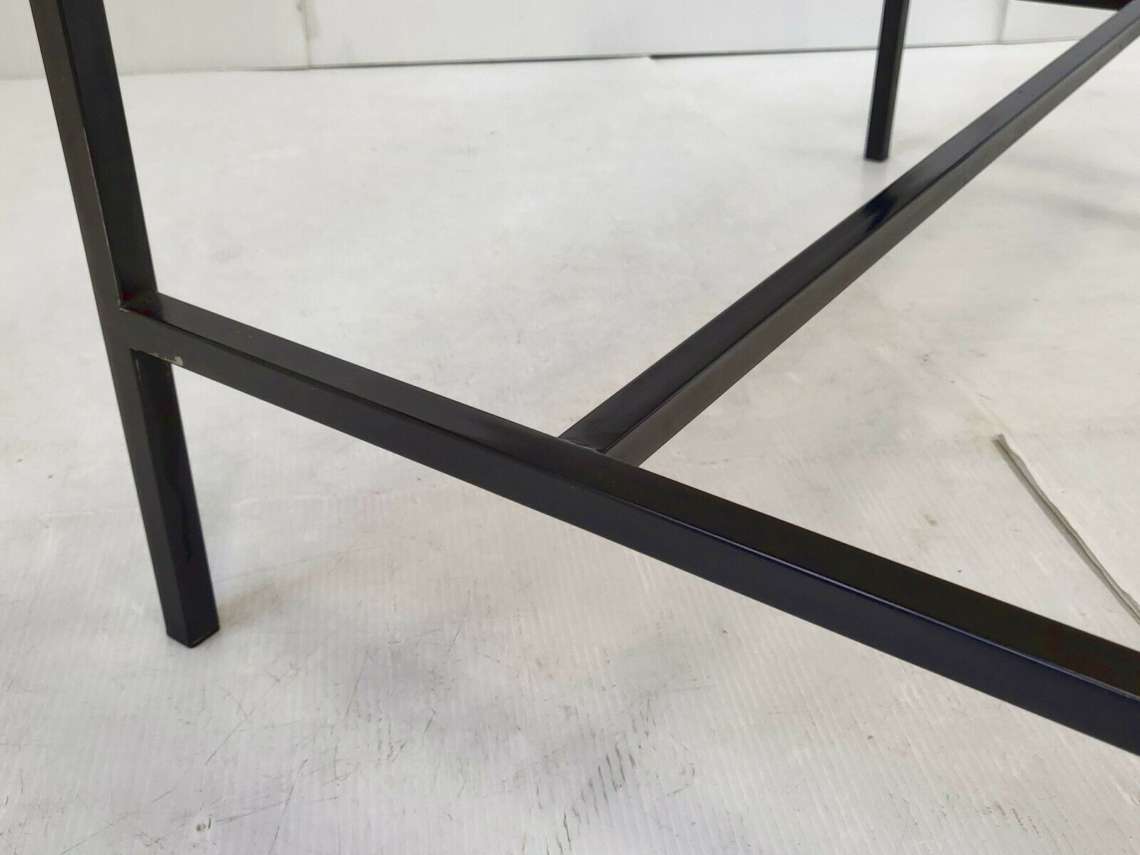 Table Basse Vintage 1950 En Acier Laque Noir & Verre Fume 50s 1950s Rockabilly photo buy