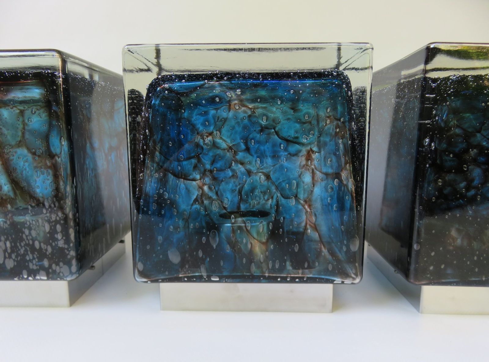 photo vinterior Blue Murano Glass Ceiling Lights From Limburg, 1960s, Set Of 4