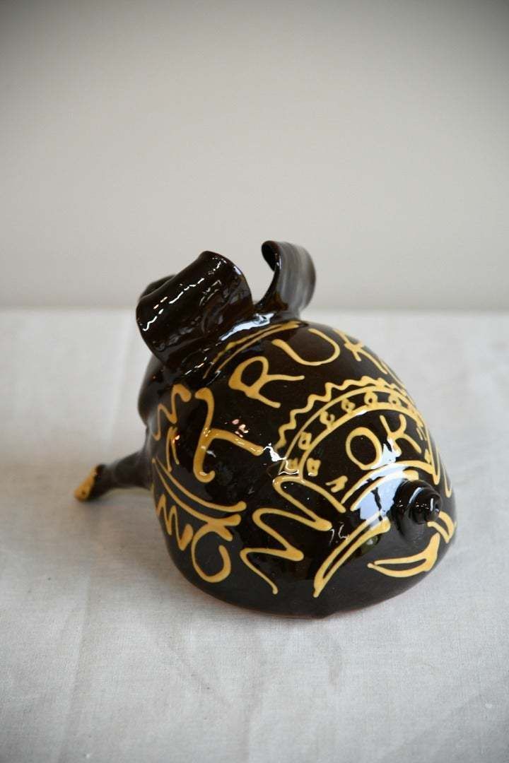 Decorative Pottery Cornish Slipware Pig photo vinterior
