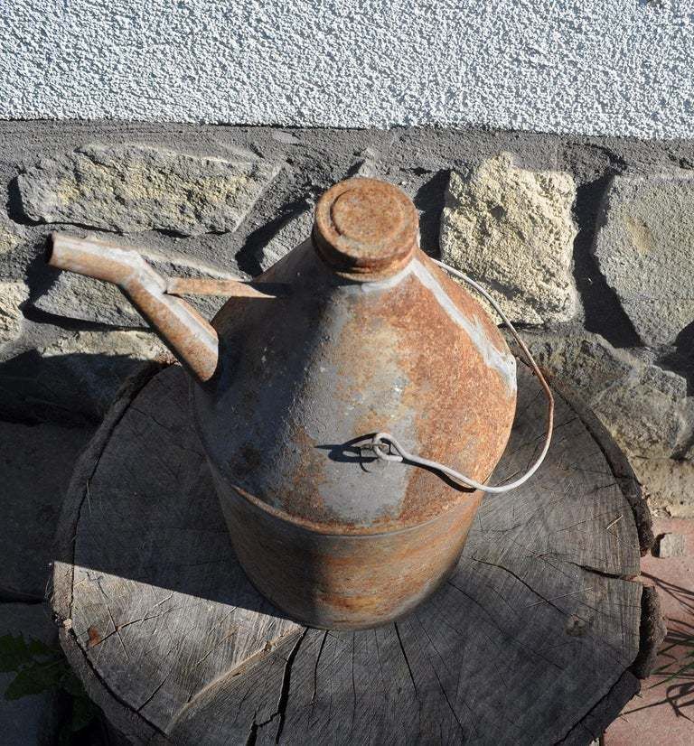 Vintage Metal Oil Can From Hungary photo for sale
