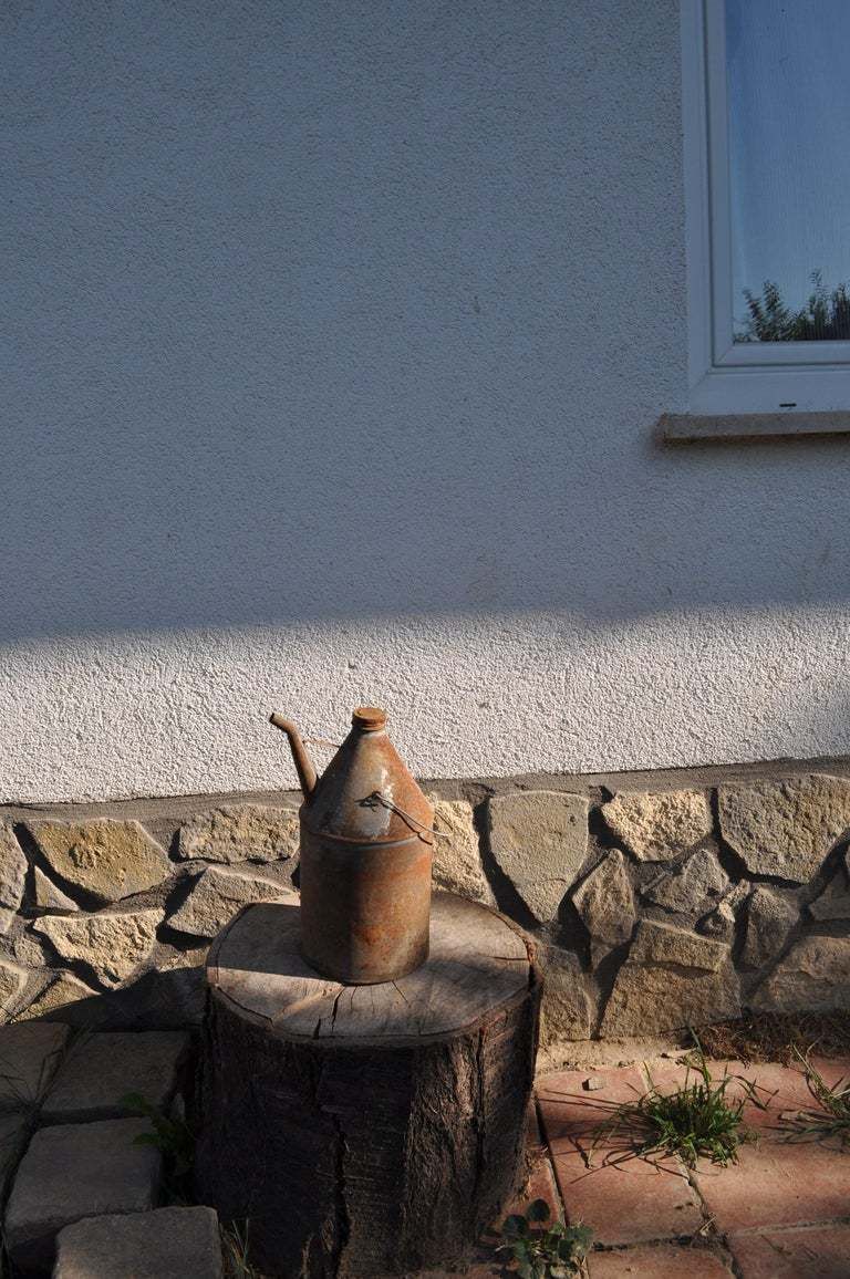 Vintage Metal Oil Can From Hungary photo vinterior