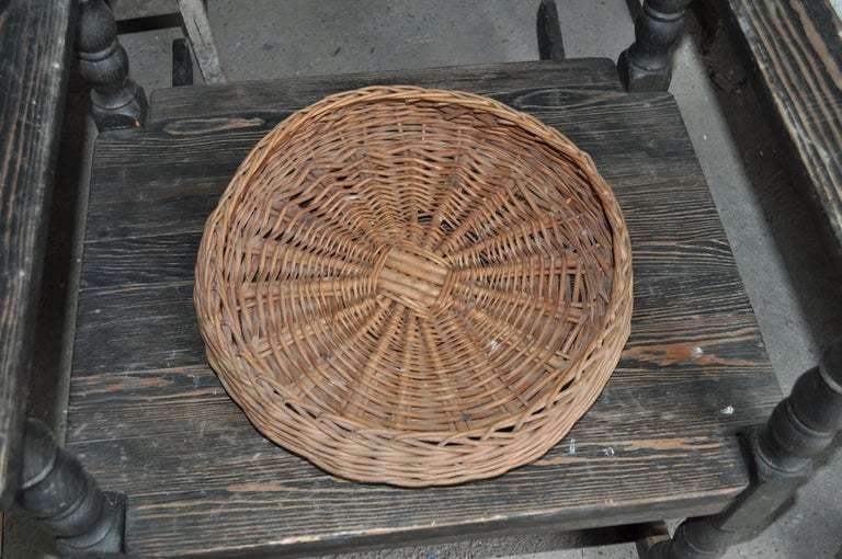 Round European Wicker Basket, 1940s photo furniture