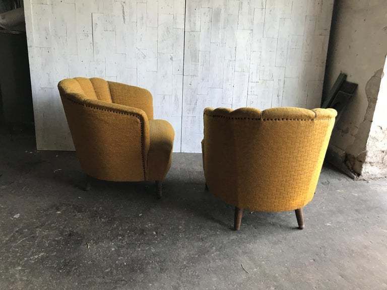 Pair Of Original Art Deco Club Armchairs, Circa 1940s photo buy