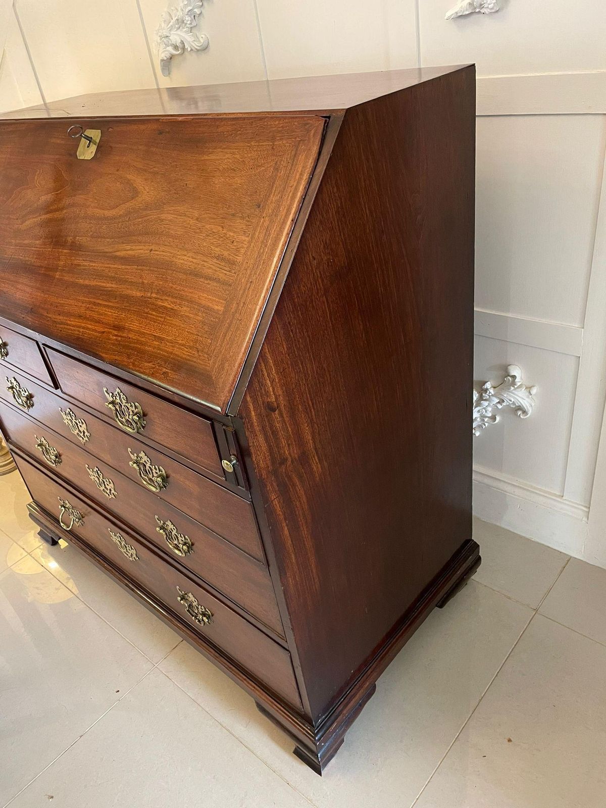 Outstanding Antique George III Quality Mahogany Bureau photo furniture
