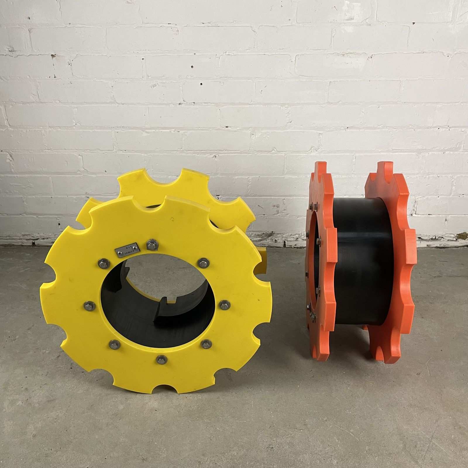 Two Reclaimed Industrial Plastic Machine Cogs photo vinterior