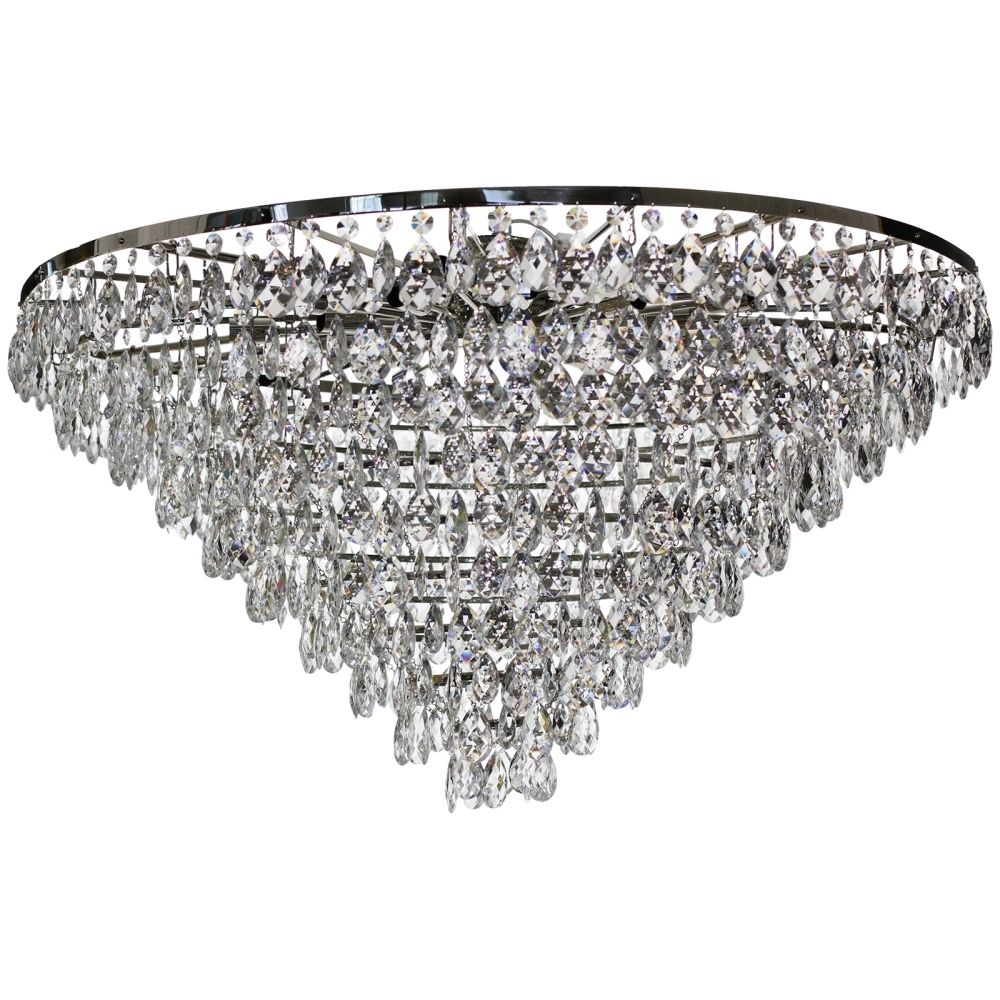 Contemporary Style Nickle And Crystal Chandelier (47")