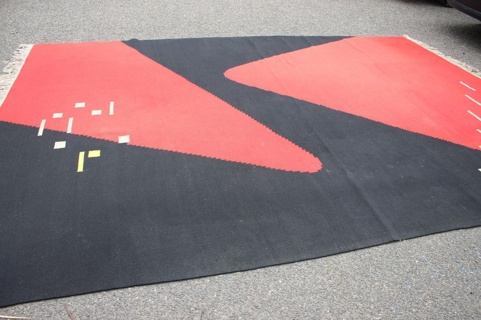 Design Organic Abstract Geometric Carpet Rug In Style Of Antonín Kybal, 1950s photo for sale