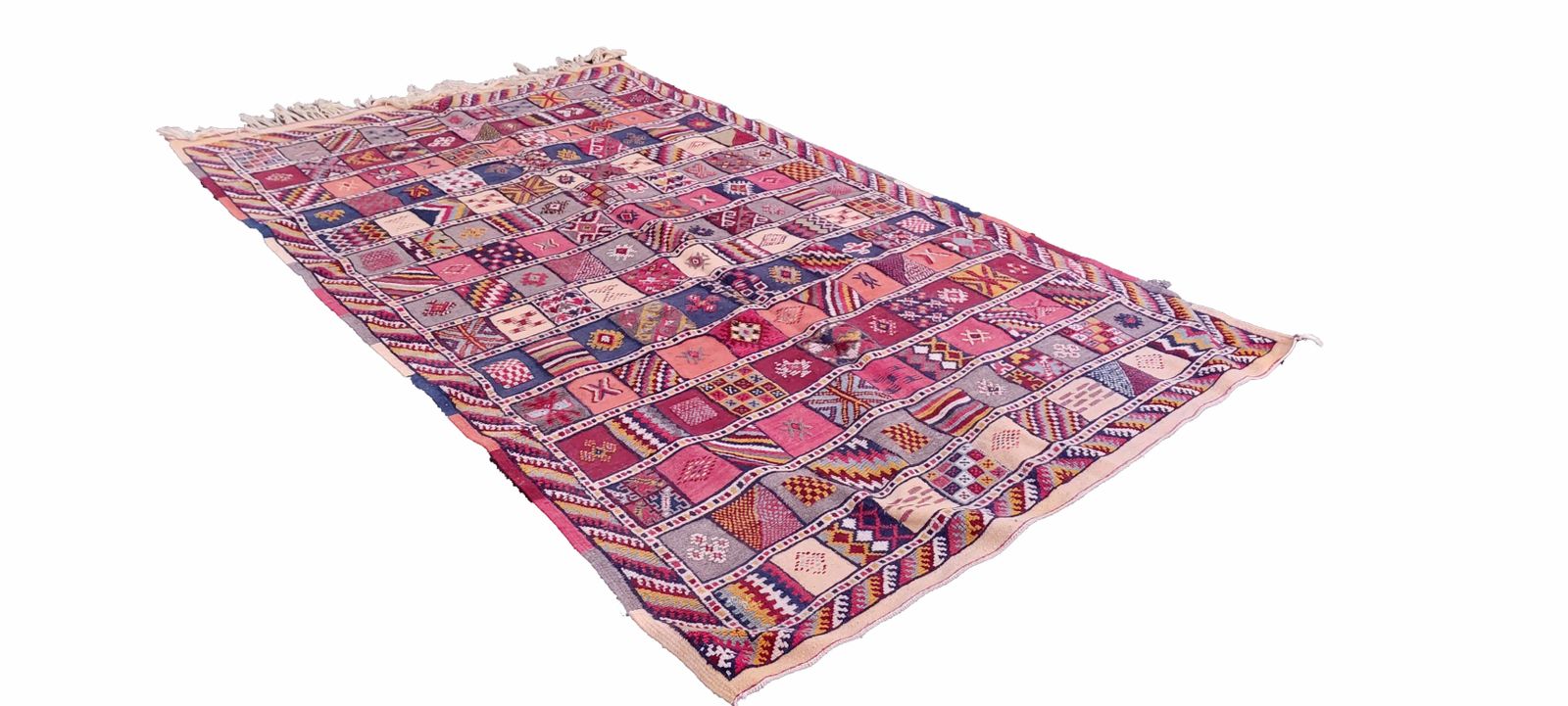 Large Handmade Moroccan Berber Rug. Colourful Berber Camel Wool Carpet/  9.3x5.1 Ft photo 1350.0