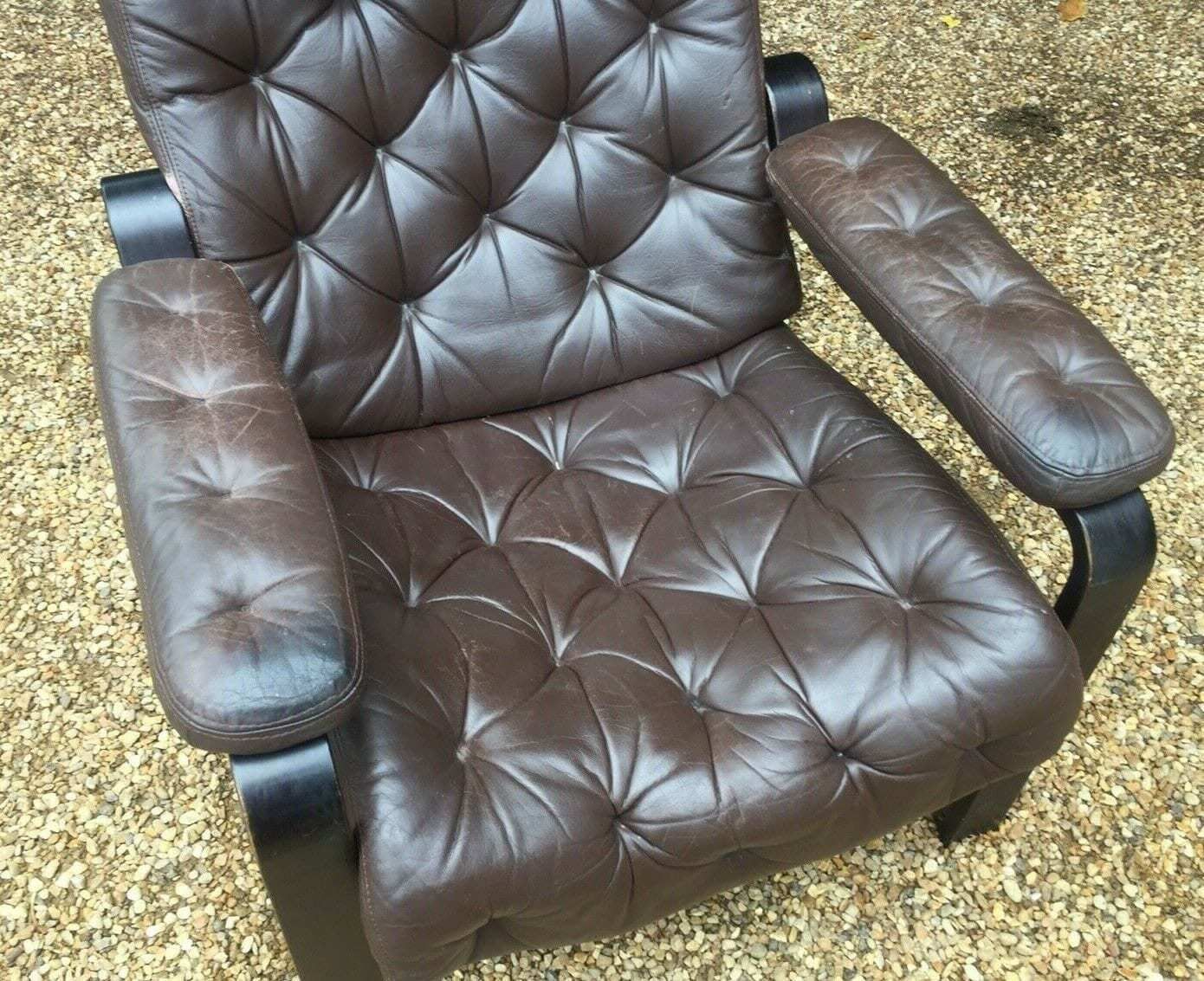 1960's Oy Bj Dahlqvist Dark Brown Leather Armchair photo 495.0