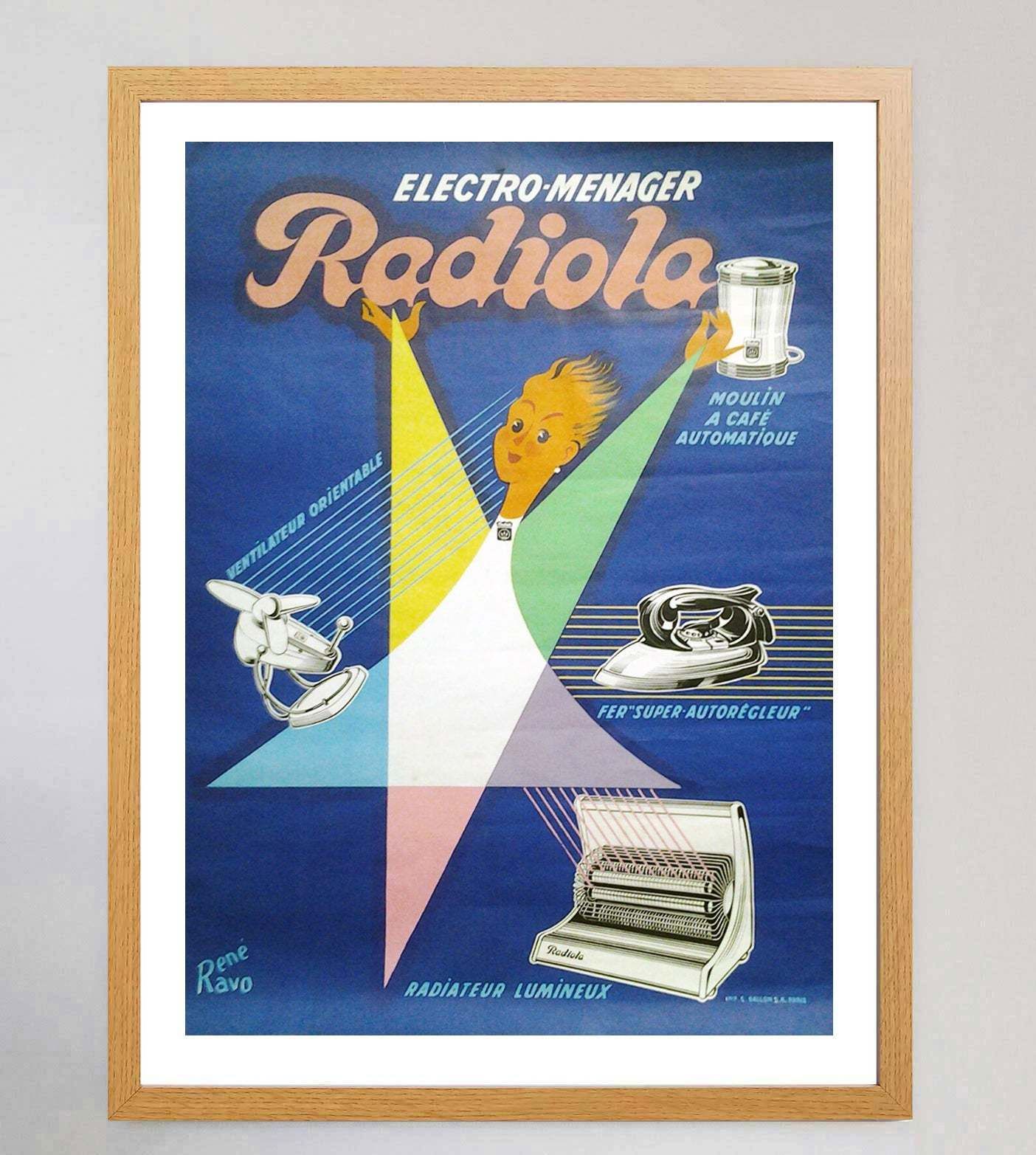 Radiola   Electro Menager Original Vintage Poster photo Art