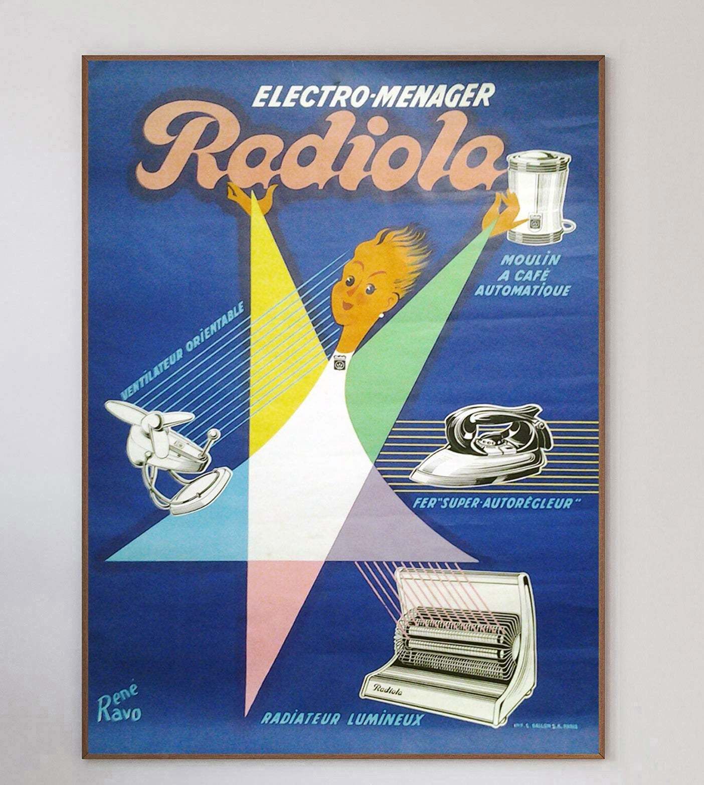 Radiola   Electro Menager Original Vintage Poster photo 406.0