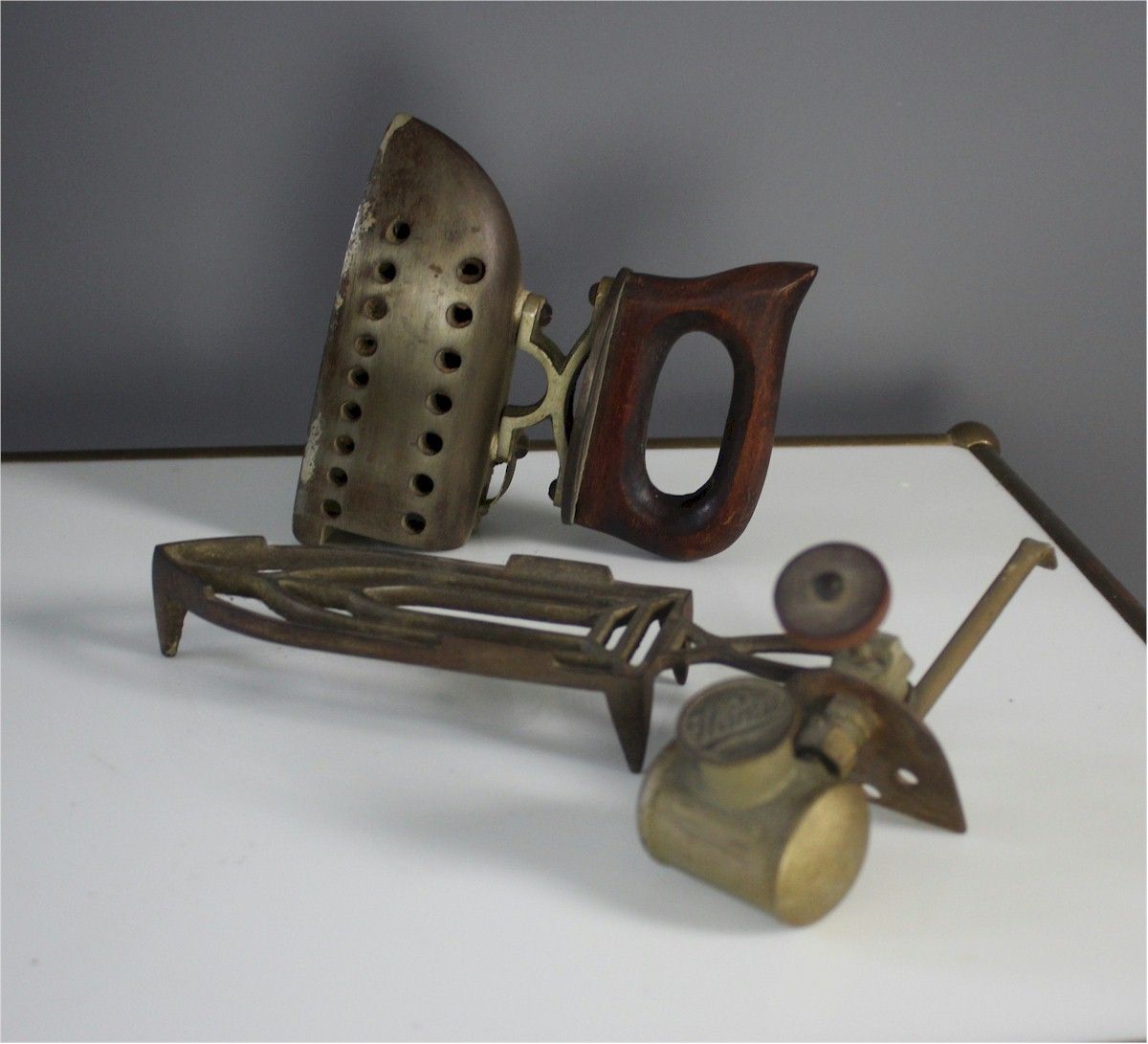 Antique Spirit Iron By Wama Around C1900 photo 150.0