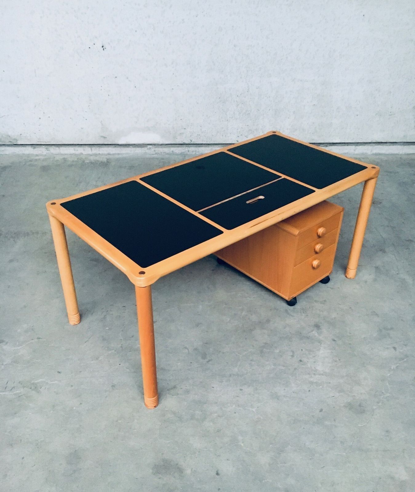 photo for sale Scandinavian Ergonomic Design Writing Desk And Stool, Stokke 1980's