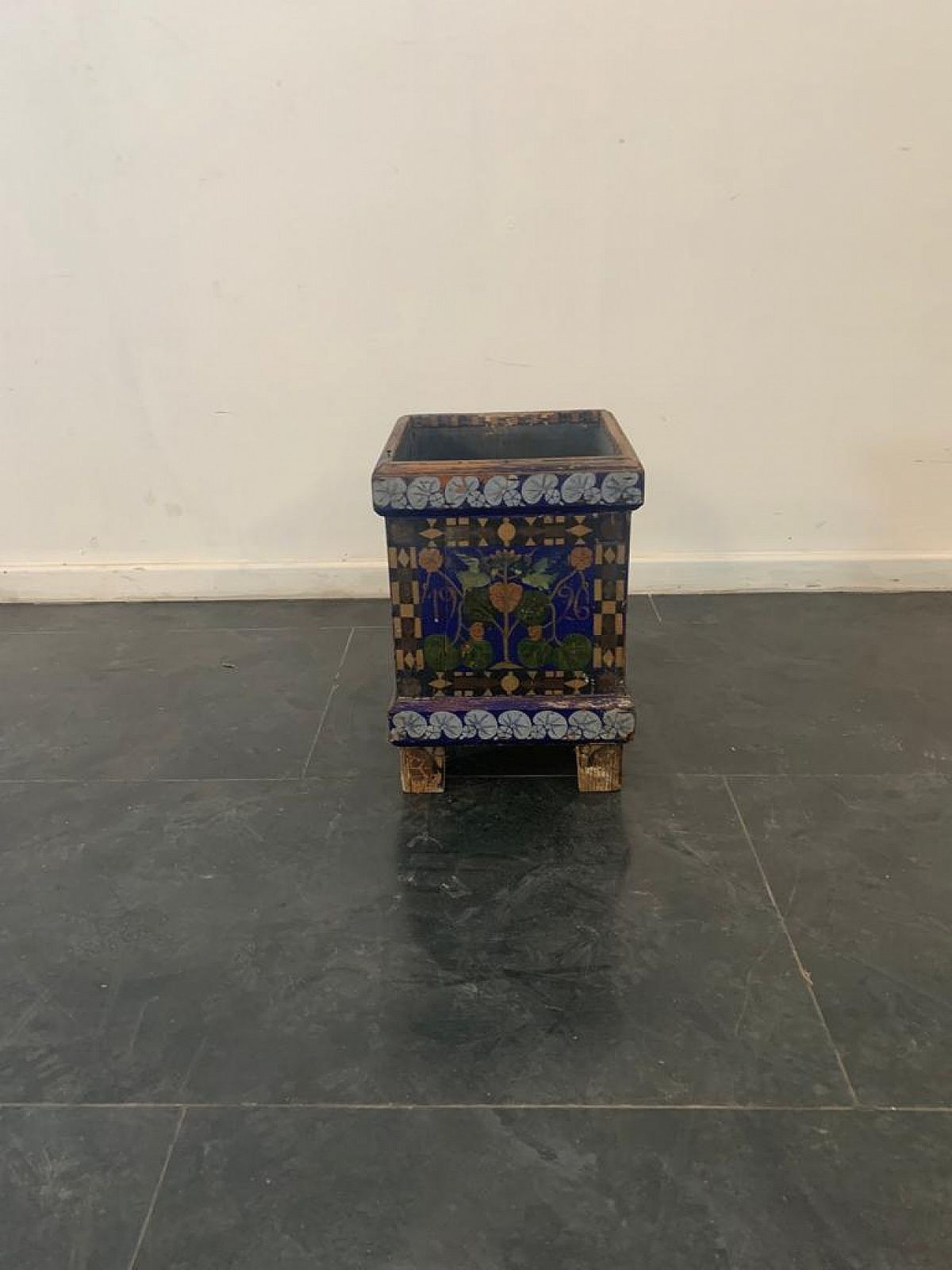 Art Nouveau Planter Lacquered And Painted With Flowers And Birds, Late 19th Century photo furniture