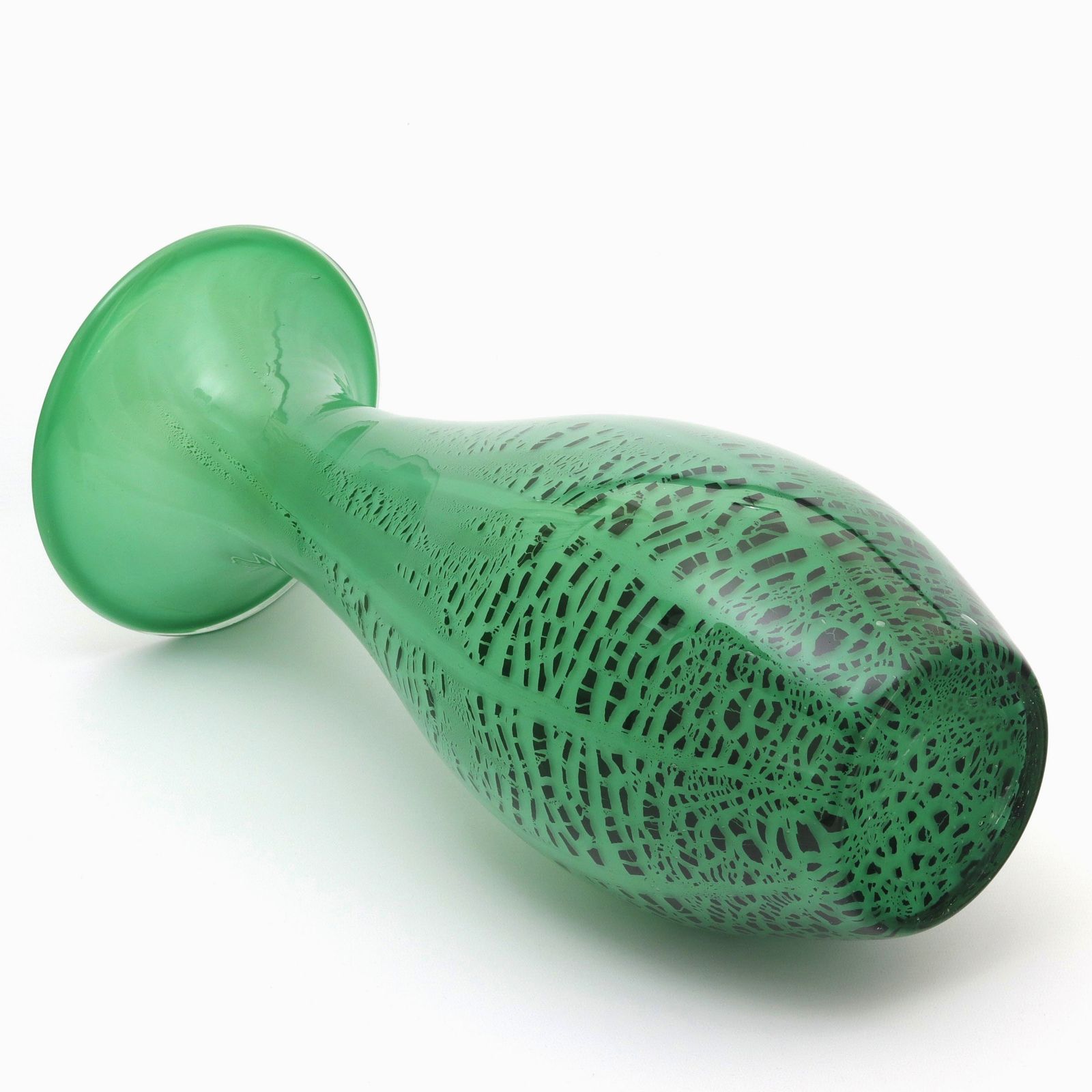 Tall Art Deco Wmf Ikora Green Skittle Glass Vase By Karl Wiedmann C1930s photo buy