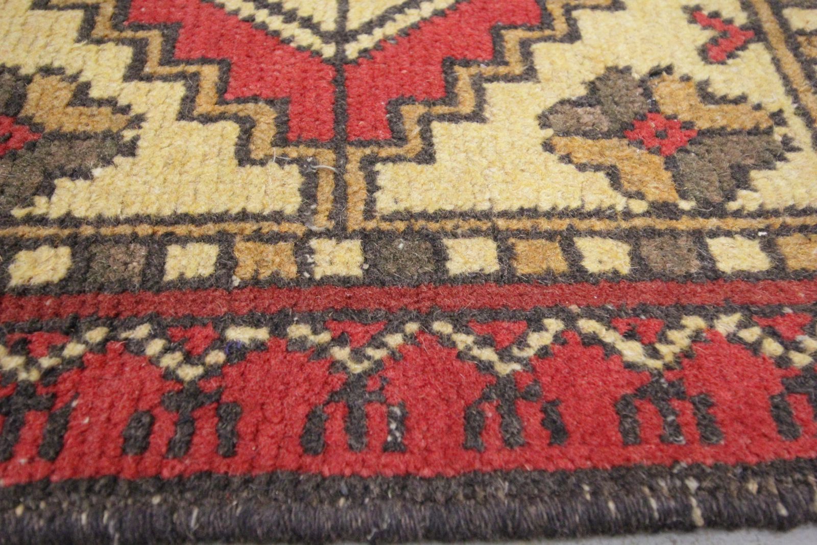 Red Gold Geometric Area Rug Handwoven Oriental Living Room Carpet photo vinterior