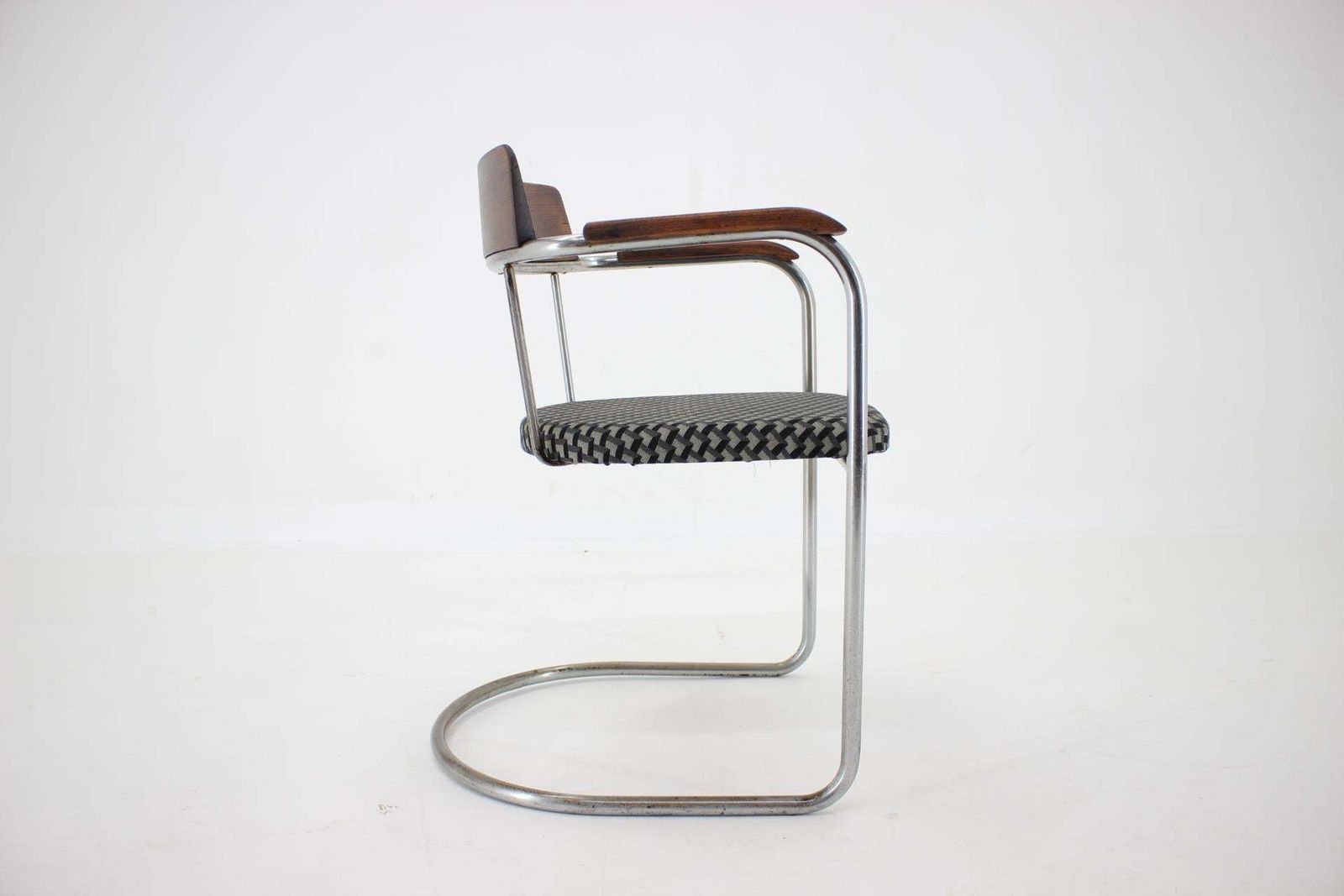 Bauhaus Tubular Steel Chrome Desk Chair 1930s / Czechoslovakia photo for sale