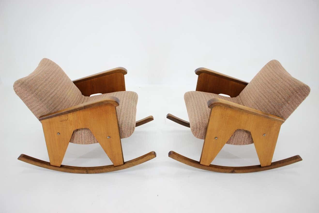 Pair Of Two Mid Century Design Rocking Chairs   Czechoslovakia, 1960s photo Furniture