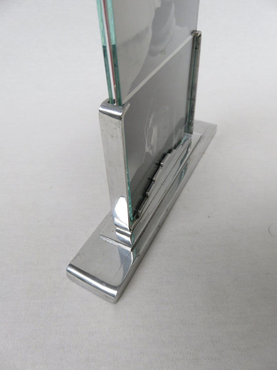 photo for sale French Art Deco Skyscraper Picture Frame In Polished Aluminum