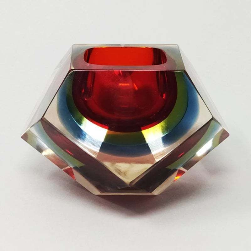 1960s Astonishing Red And Blue Ashtray Or Catchall By Flavio Poli For Seguso. Made In Italy photo Home Decor