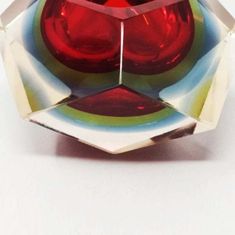 1960s Astonishing Red And Blue Ashtray Or Catchall By Flavio Poli For Seguso. Made In Italy photo buy