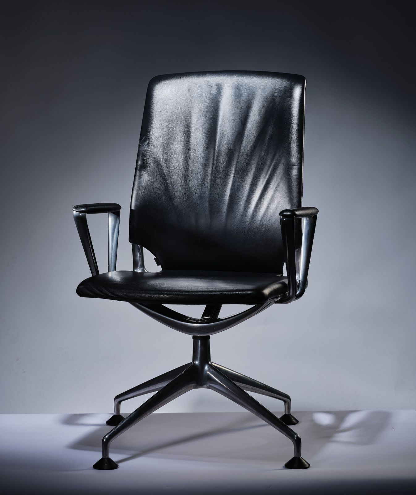 Black Leather Vitra Meda Conference Office Desk Chair By Alberto Meda, Circa 2000 photo furniture