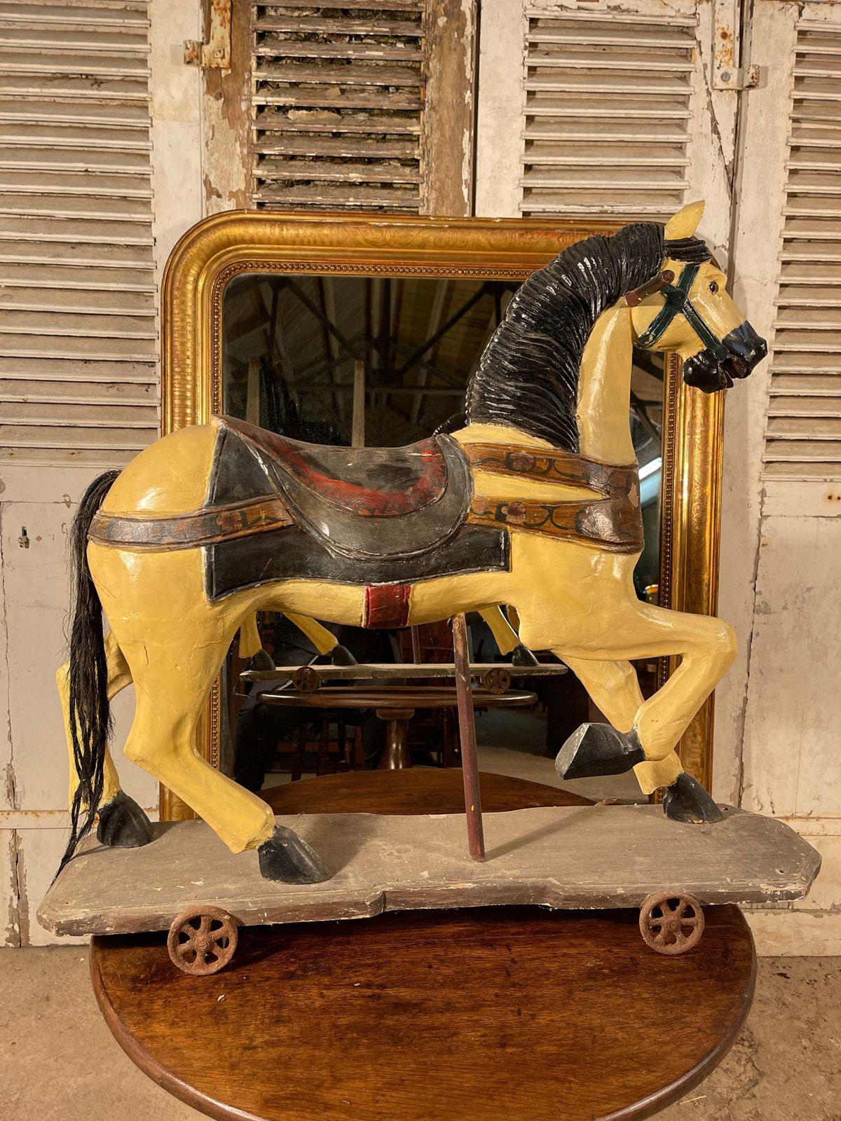 Early Antique German Childs Play Horse Circa 1830 photo for sale