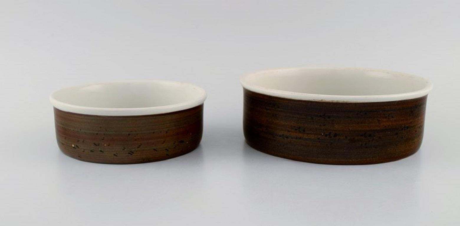 Stig Lindberg For Gustavsberg, Four Coq Bowls / Dishes In Glazed Stoneware photo for sale