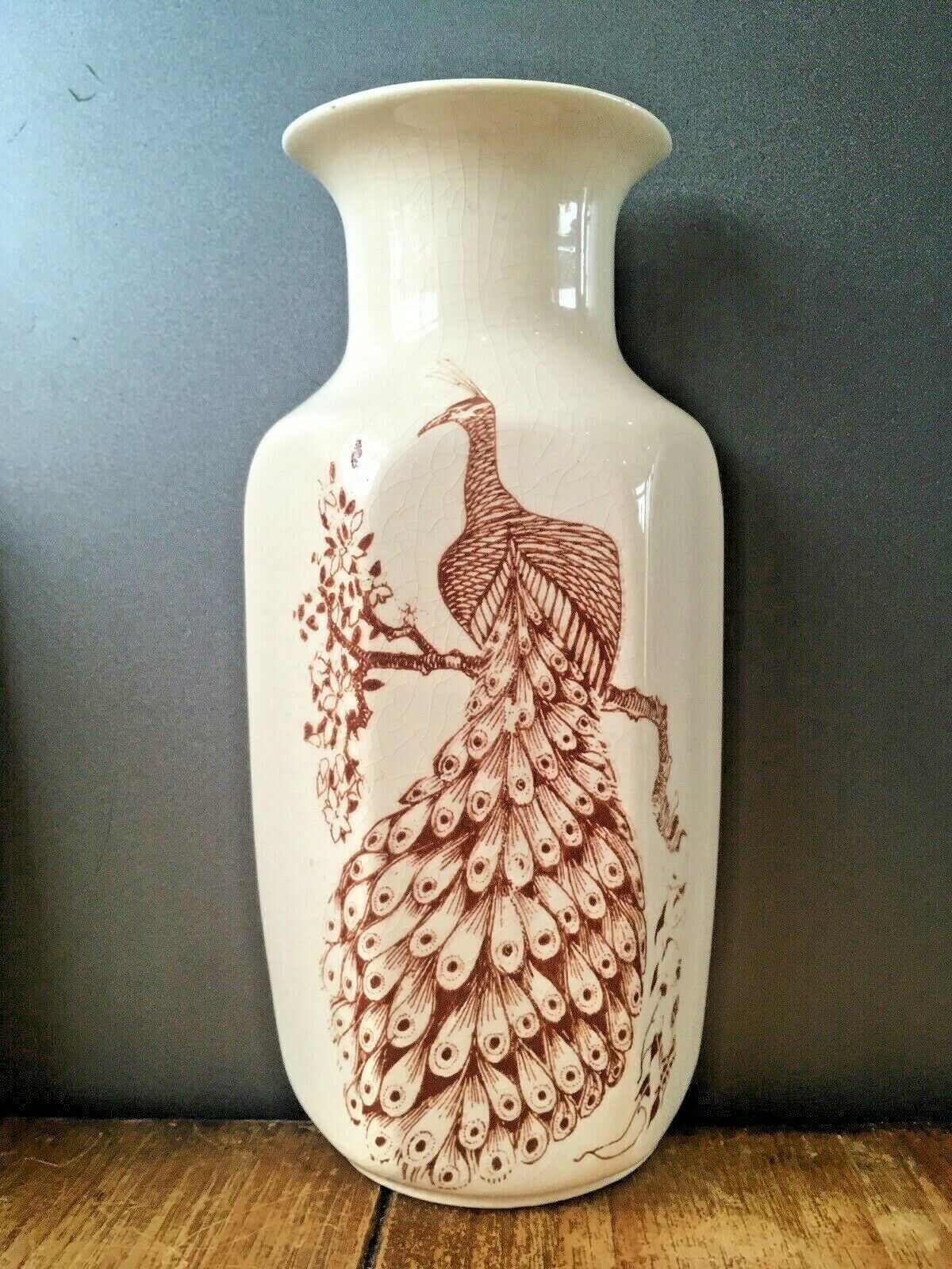 Pair Of Kingston Pottery Peacock Wall Plaque Pocket Vase Urns Aesthetic Movement photo furniture