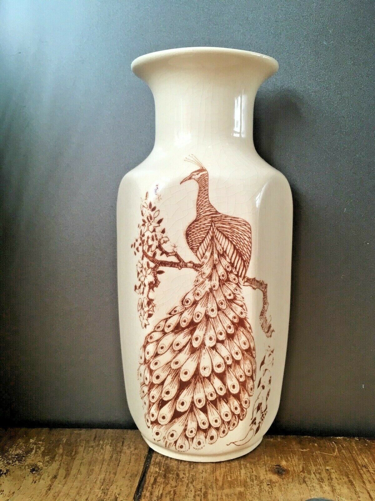 Pair Of Kingston Pottery Peacock Wall Plaque Pocket Vase Urns Aesthetic Movement photo for sale