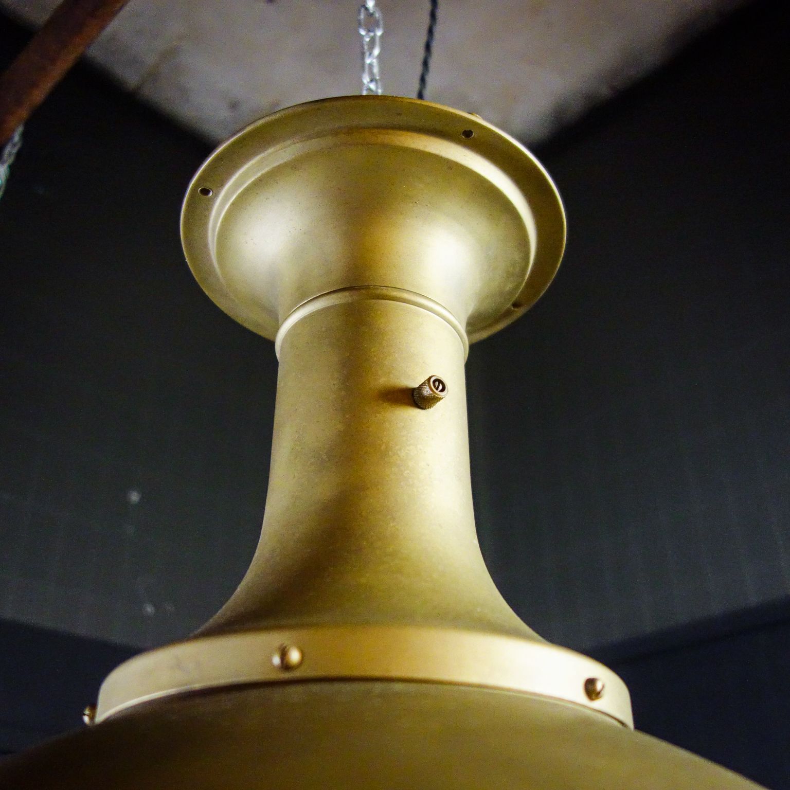 Antique Lamp – Globe Glass Shade & Gold Coloured Fixture – 1920s photo buy
