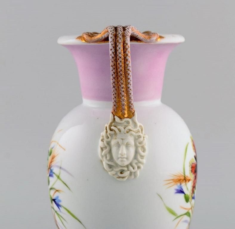 Antique Bing & Grøndahl Porcelain Vase With Hand Painted Butterflies And Flowers photo Home Decor