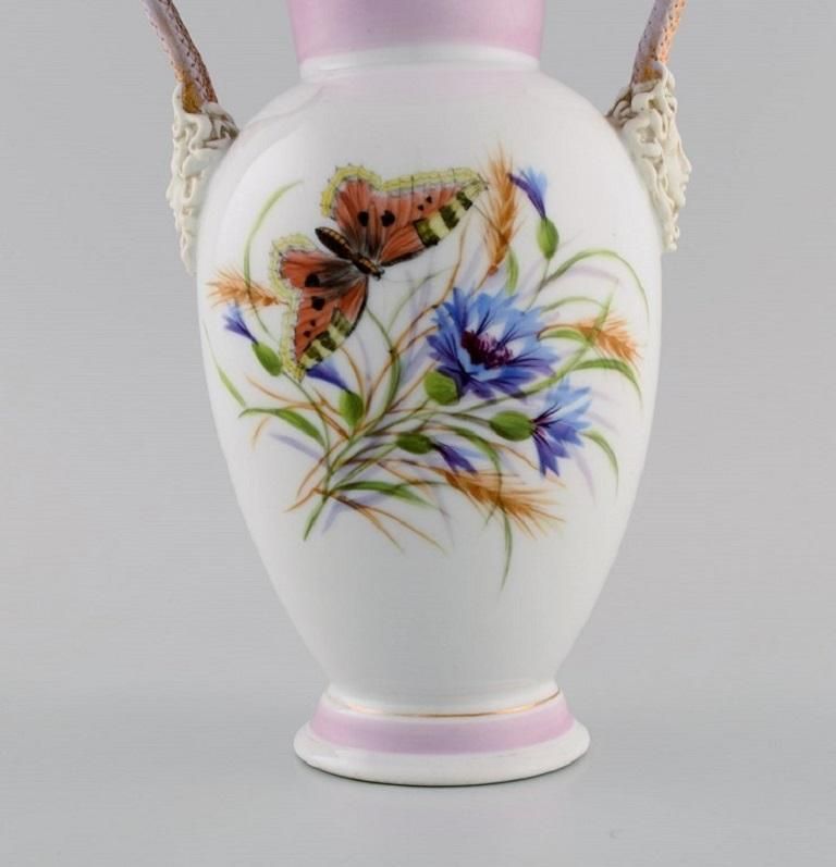 Antique Bing & Grøndahl Porcelain Vase With Hand Painted Butterflies And Flowers photo 423.0