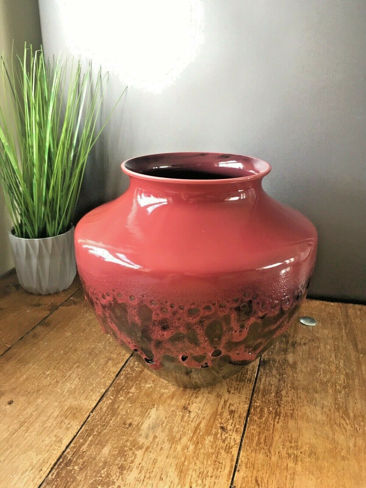Large Royale Stratford Alchemy Reflective Art Fat Lava Planter Vase Jardiniere photo buy