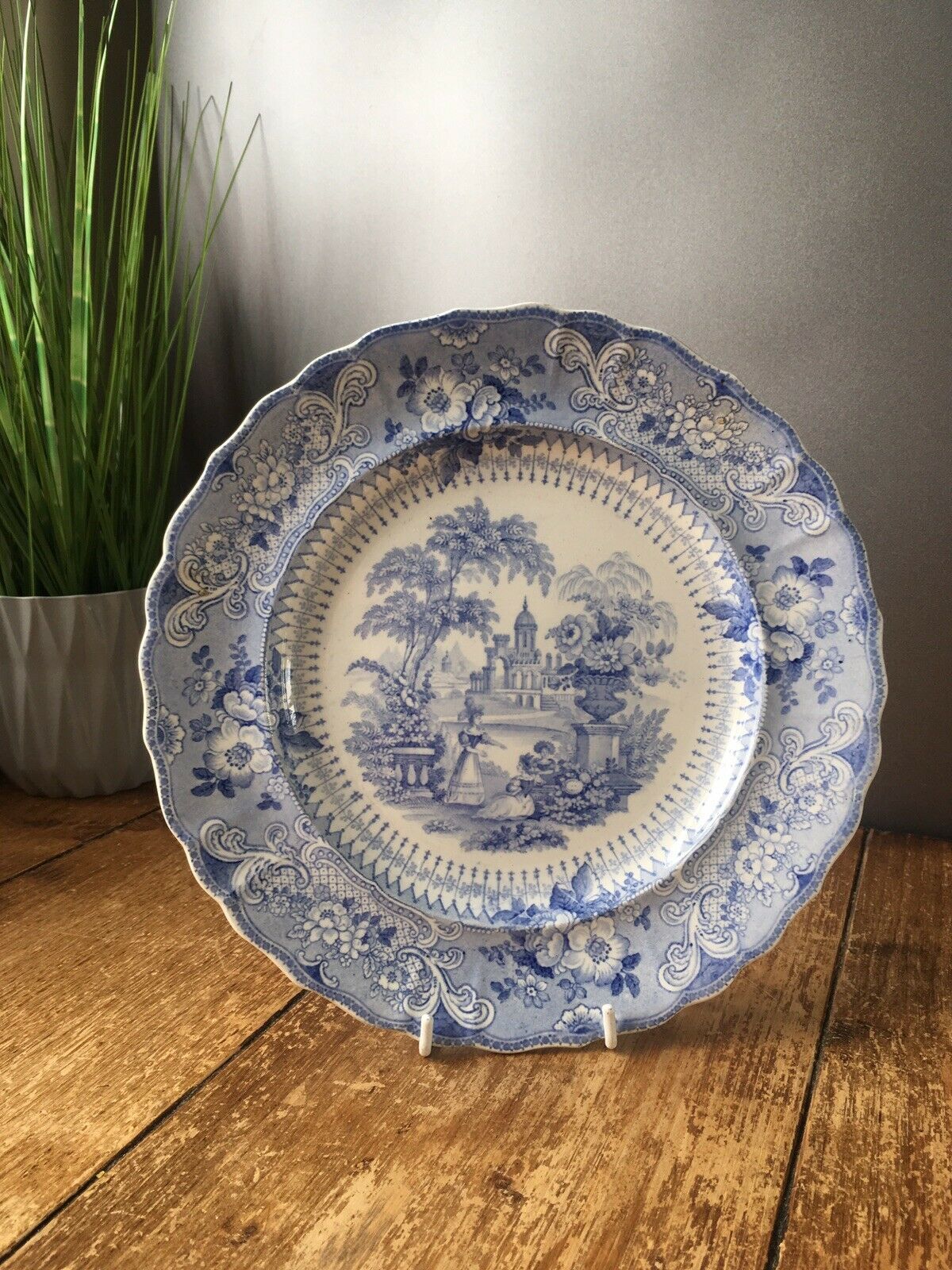 V.Rare Set Of 6 C1834 59 Podmore Walker & Co Pre Wedgwood Florentine Plates Pw photo Home Decor