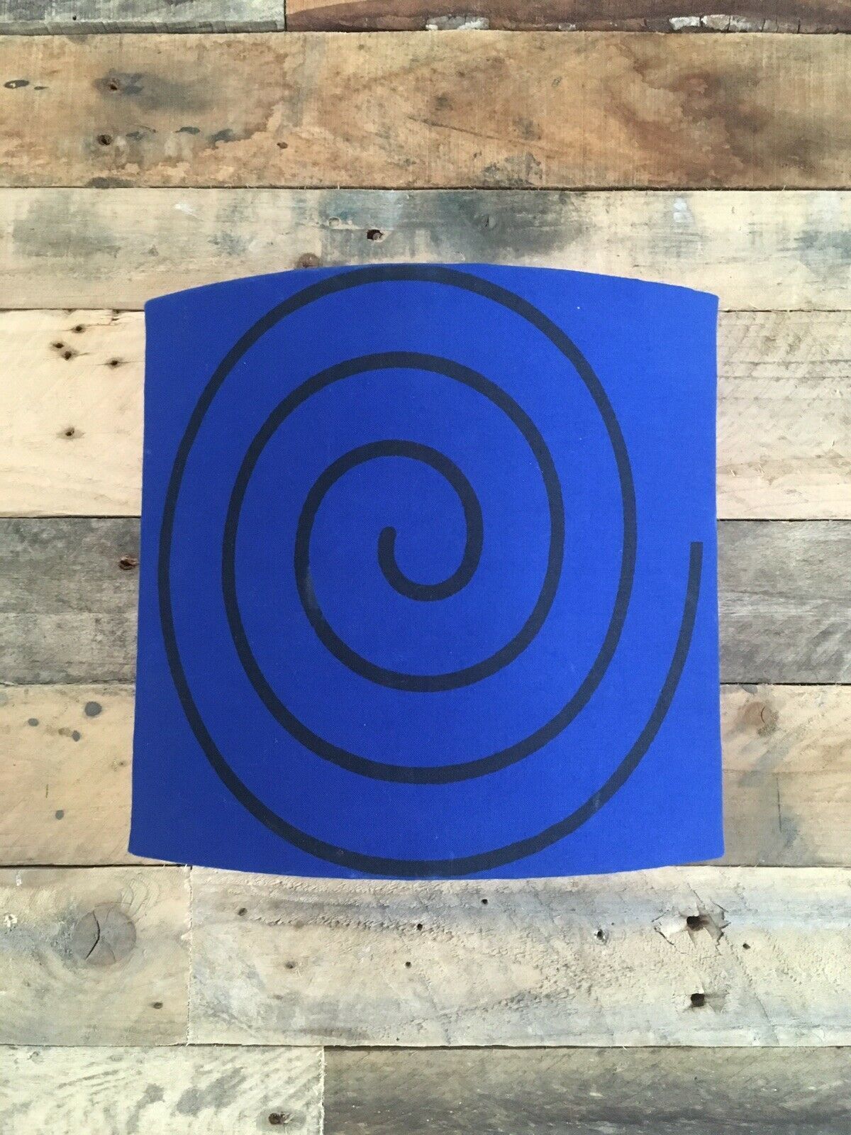 Super Retro Hypnotic 1960s 70's Fabric Uplighter Shades Blue Green Beige Spirals photo furniture