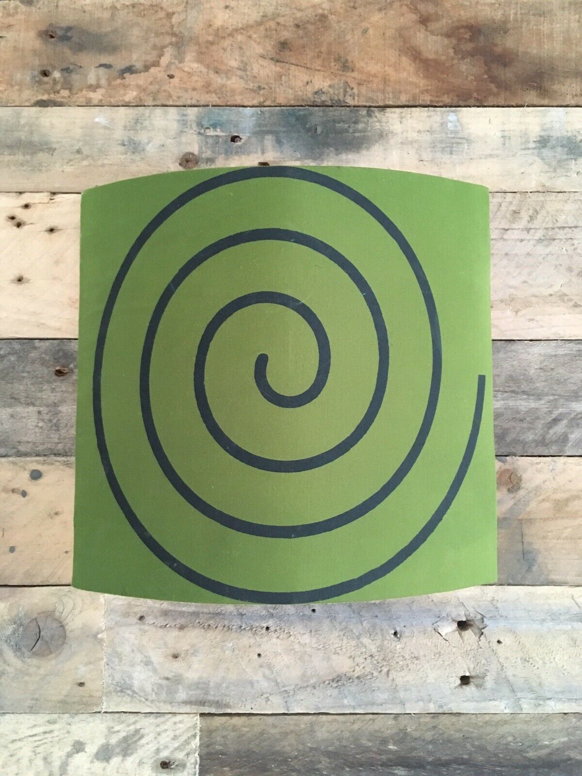 Super Retro Hypnotic 1960s 70's Fabric Uplighter Shades Blue Green Beige Spirals photo Home Decor